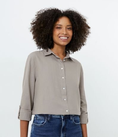 Camisa Básica en Viscolino con Barra Mullet