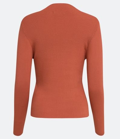 Blusa Básica en Tejido de Punto Acanalada con Cuello Alto 8