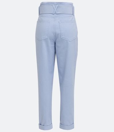 Pantalón Clochard en Sarga con Cinturón Forrado y Pliegues Delanteros 7