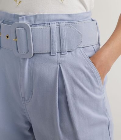 Pantalón Clochard en Sarga con Cinturón Forrado y Pliegues Delanteros 3