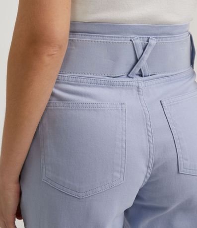 Pantalón Clochard en Sarga con Cinturón Forrado y Pliegues Delanteros 4