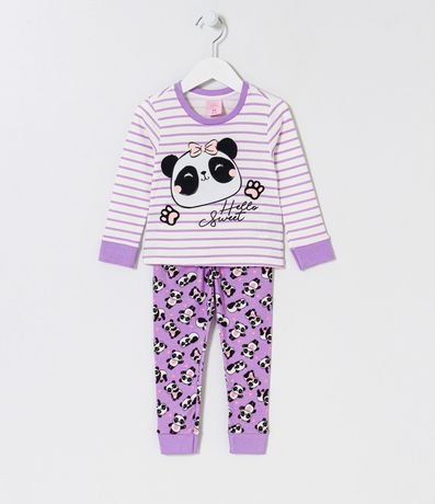 Pijama Largo Infantil con Estampado de Panda - Talle 1 a 5 años 1