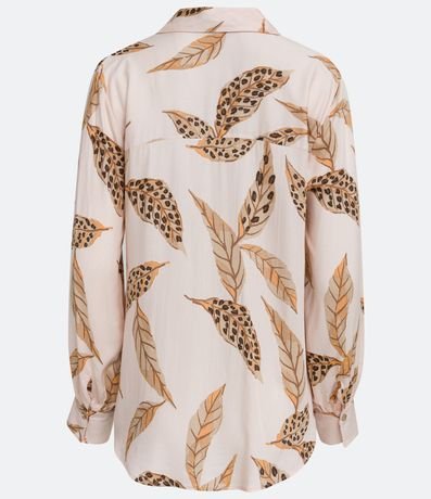 Camisa en Viscosa con Estampado de Follaje y Botones Dorados 7