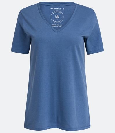 Blusa Básica en Algodón con Escote V 5