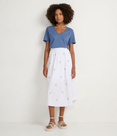 Blusa Básica en Algodón con Escote V 2