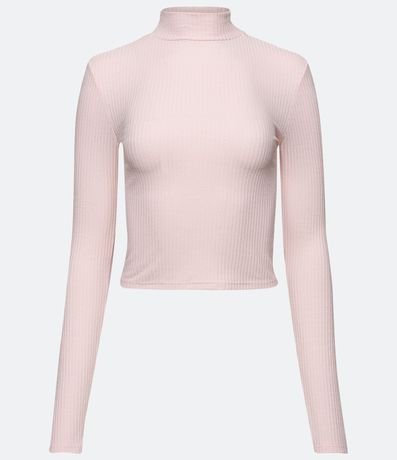 Blusa Cropped en Viscosa Texturizada con Cuello Largo 4