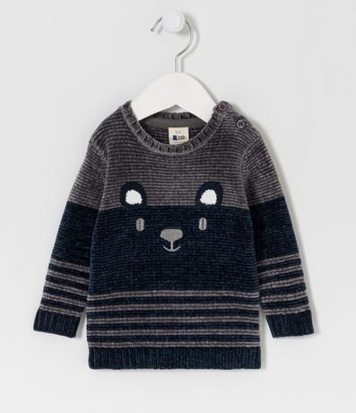 Suéter Infantil en Tejido de Punto con Bordado de Animalito - Talle 0 a 18 meses 1