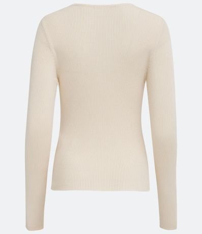 Blusa de Punto Acanalado con Cuello Barco y Mangas Largas 2