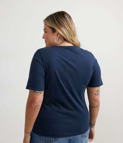Blusa Básica en Algodón con Cuello V Curve & Plus Size 2