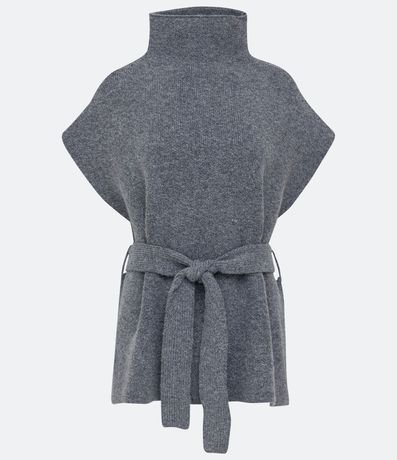 Poncho con Cuello Alto y Textura Acanelada 5