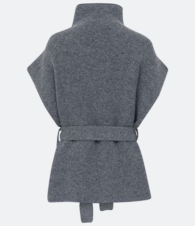 Poncho con Cuello Alto y Textura Acanelada 6