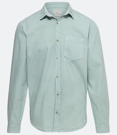 Camisa Manga Larga Lisa con Bolsillos 5