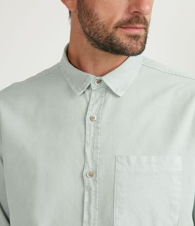 Camisa Manga Larga Lisa con Bolsillos 2