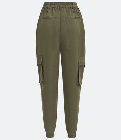 Pantalón Jogger en Liocel con Cinturón de Encaje y Bolsillos Cargo 8