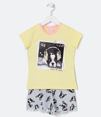 Pijama Corto Infantil con Estampado de Bulldog - Talle 5 a 14 años 1