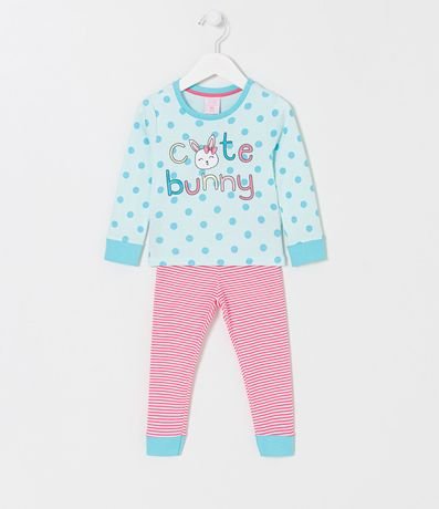 Pijama Infantil Largo con en Algodón con Estampado Bunny