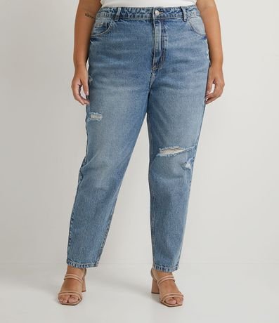 Pantalón Mom Jeans con Desgastes Curve & Plus Size 1