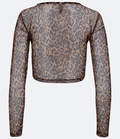 Blusa Cropped en Tul con Estampado Animal Print Jaguar 6