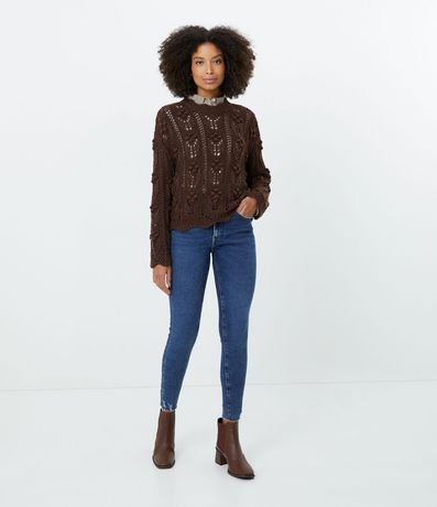 Suéter en Tejido de Punto con Detalles de Lunares 2