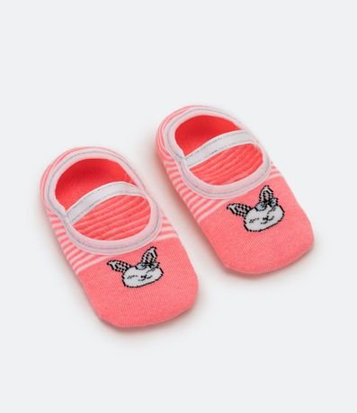 Media Ballet Infantil con Estampado de Conejo y Antideslizante - Talle 19/22 al 31/34 3