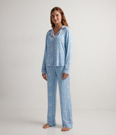 Pijama Americano Largo en Viscolycra con Estampado Dumbo 1