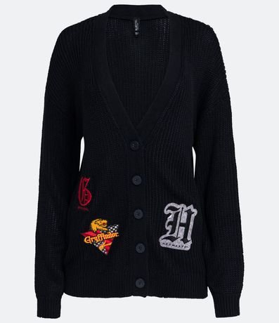 Cardigan Alargado de Punto con Patches Aplicados Harry Potter 6