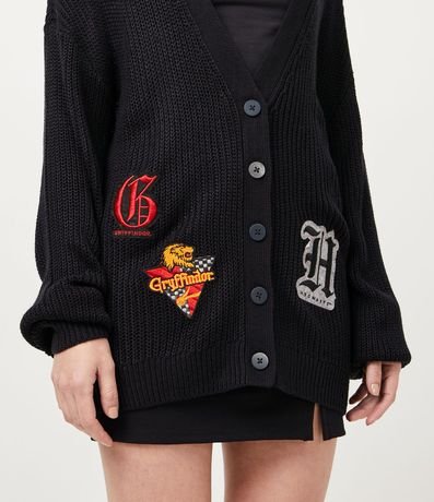 Cardigan Alargado de Punto con Patches Aplicados Harry Potter 5