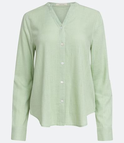 Camisa en Viscolino con Abotonado y Barra Mullet 5