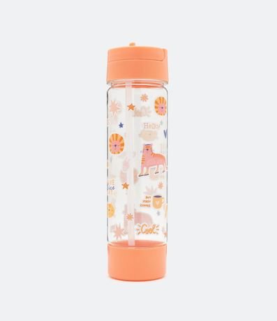 Botella en Plástico con Pajita y Estampado Color Zoo y Capacidad para 1 Litro 1