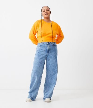 Blusa en Algodón con Manga Larga y Ribana en la Barra 2