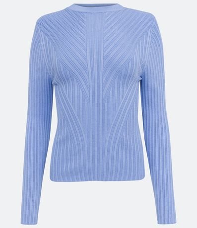 Blusa de Punto con Cuello V y Texturizada 5