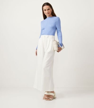 Blusa de Punto con Cuello V y Texturizada 2