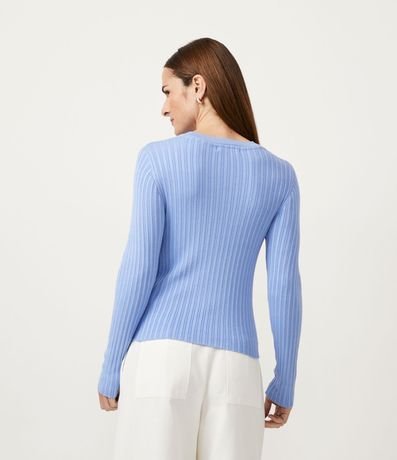 Blusa de Punto con Cuello V y Texturizada 3