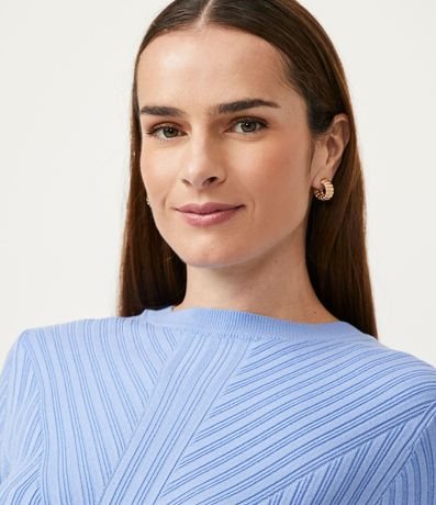 Blusa de Punto con Cuello V y Texturizada 4