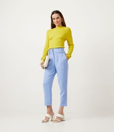 Blusa de Punto con Cuello V y Texturizada 2