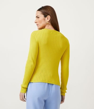 Blusa de Punto con Cuello V y Texturizada 3