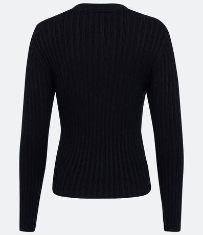 Blusa de Punto con Cuello V y Texturizada 2