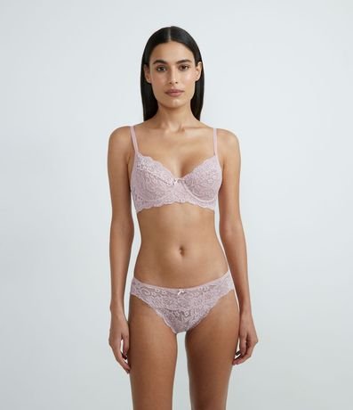 Bombacha Bikini Hilo en Encaje Floral con Cintura Elástica 5