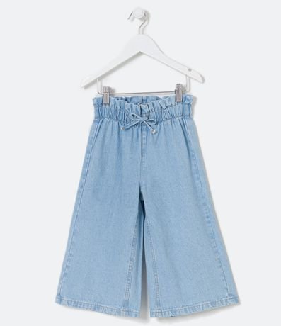 Pantalón Wide Leg Infantil en Jeans con Elástico en la Cintura - Talle 5 a 14 años 1