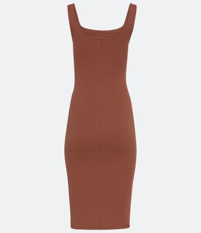 Vestido Midi Básico con Escote Cuadrado 6