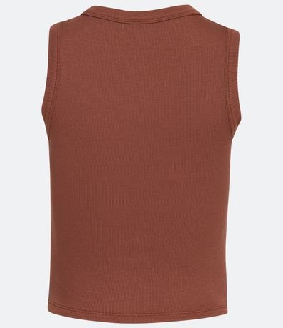 Blusa Cropped sin Manga en Ribana con Cuello Redondo 9