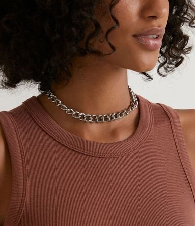 Blusa Cropped sin Manga en Ribana con Cuello Redondo 4