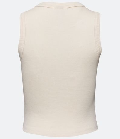 Blusa Cropped sin Manga en Ribana con Cuello Redondo 6