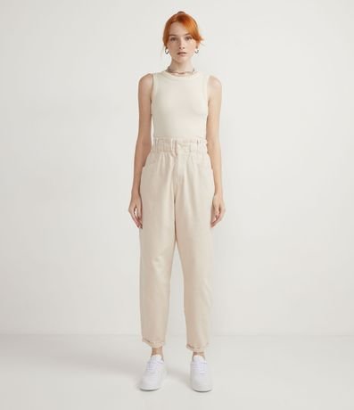 Blusa Cropped sin Manga en Ribana con Cuello Redondo 4