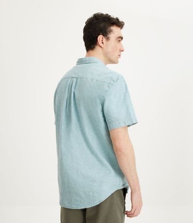 Camisa Manga Corta en Lino con Bolsillo 3