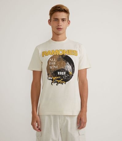 Remera en Media Malla con Estampado de los Ramones 1