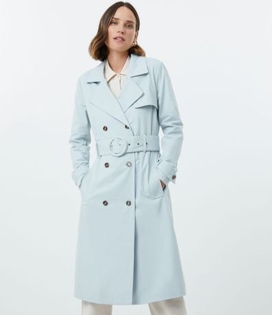 Campera Trench Coat Alargado con Cinturón Estructurado