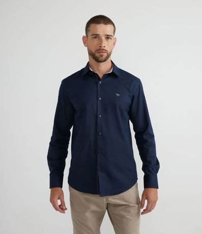 Camisa Slim en Oxford Manga Larga