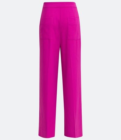 Pantalón Wide Leg en Crepé con Botones Diferenciados em los Laterales 6