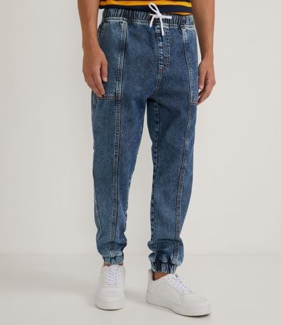 Pantalón Jogger Jeans con Recortes 1